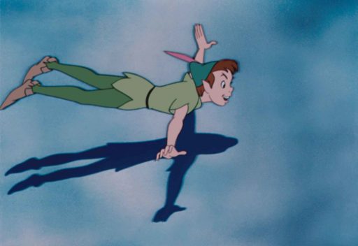 Peter Pan soars over the clouds